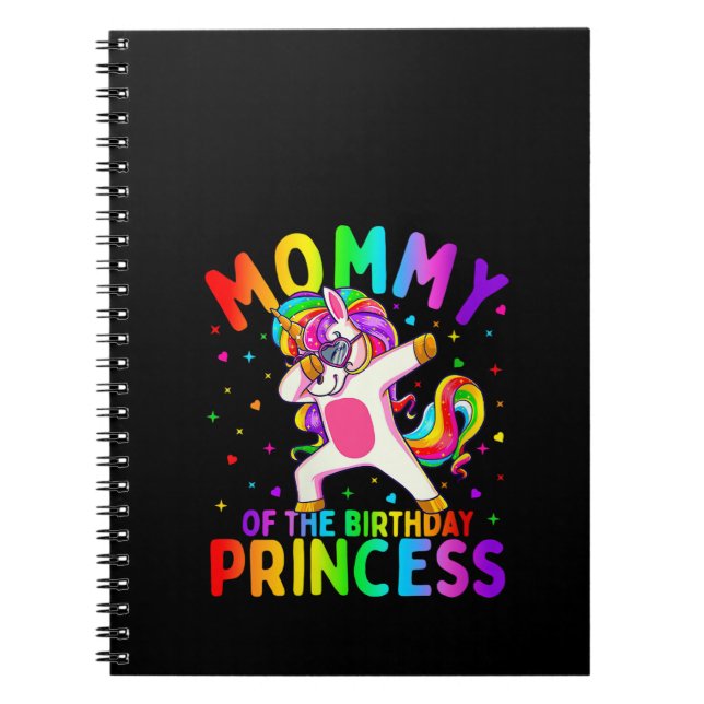 Cuaderno Madre de la princesa de cumpleaños Chica Dabbing (Frente)