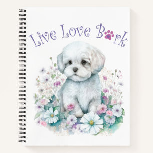 Cuaderno Madre de perro maltés floral