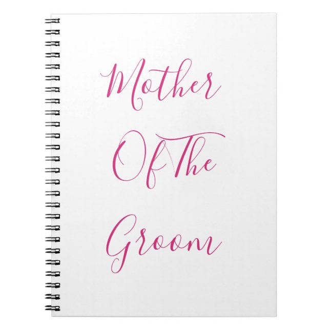 Cuaderno Madre Del Boda Groom Pink Simple Gift Favor (Frente)