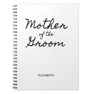 Cuaderno Madre del novio en caligrafía informal negra