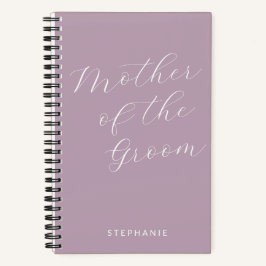 Cuaderno Madre del Novio Minimalista Personalizada Lila