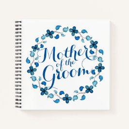 Cuaderno Madre del portátil Boda floral azul de Groom