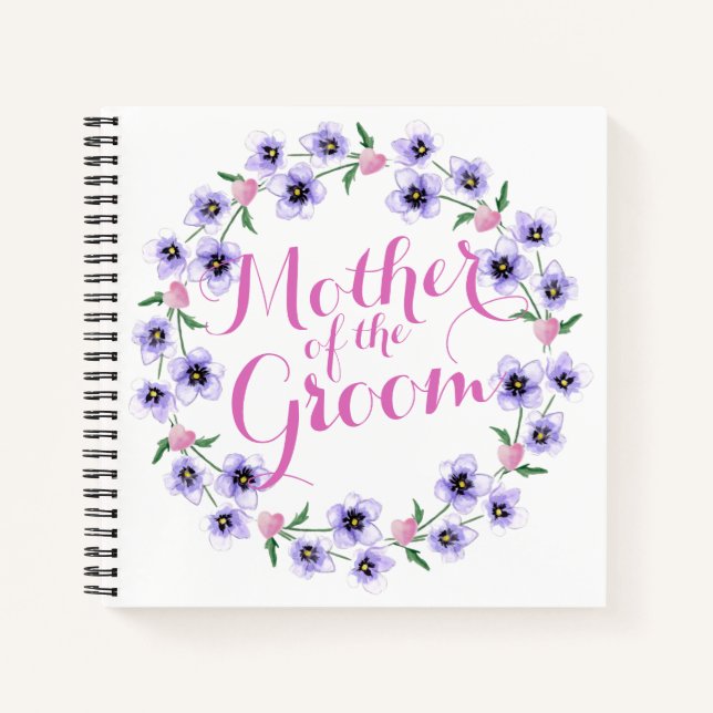 Cuaderno Madre del portátil Boda floral de Groom (Anverso)
