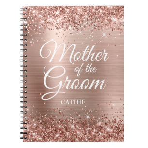 Cuaderno Madre del Relieve metalizado dorado Rosa Purpurino