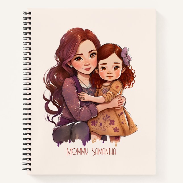 Cuaderno Madre e hija espárricas personalizadas (Anverso)