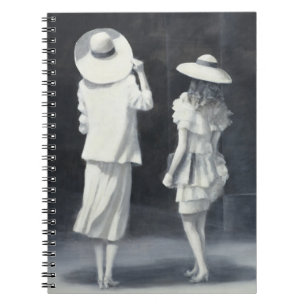 Cuaderno Madre e hija fuera de un restaurante
