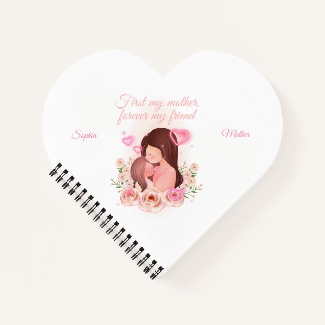 Cuaderno Madre e hija, nombres personalizados (Anverso)