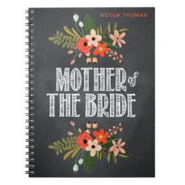 Cuaderno Madre floral de la pizarra de la novia