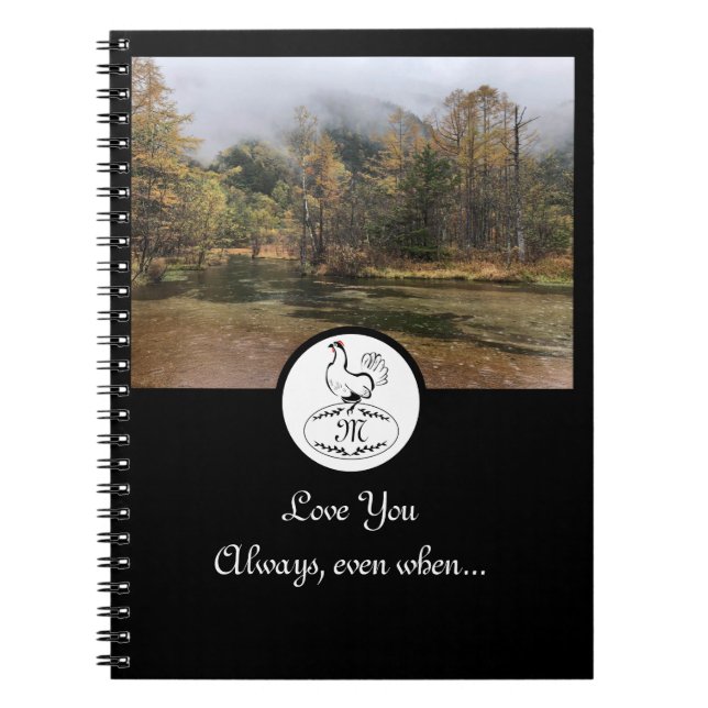 Cuaderno Madre Hen nidificando en foto de un monograma huev (Frente)