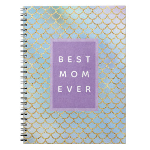 Cuaderno Madre mejor sirena de la vida balanza purpurina az