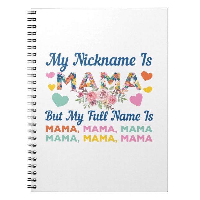 Cuaderno Madre, mi apodo es cumpleaños de mamá (Frente)