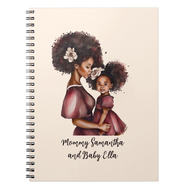 Cuaderno Madre negra y hija personalizadas (2) (Frente)