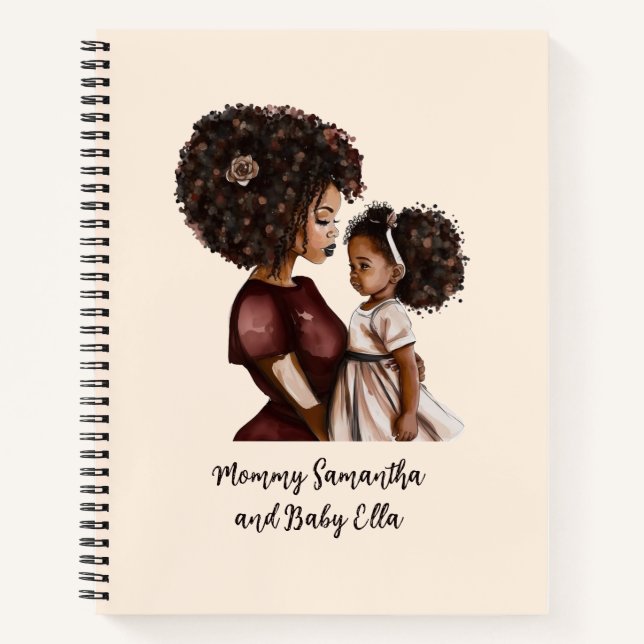 Cuaderno Madre negra y hija personalizadas (3) (Anverso)