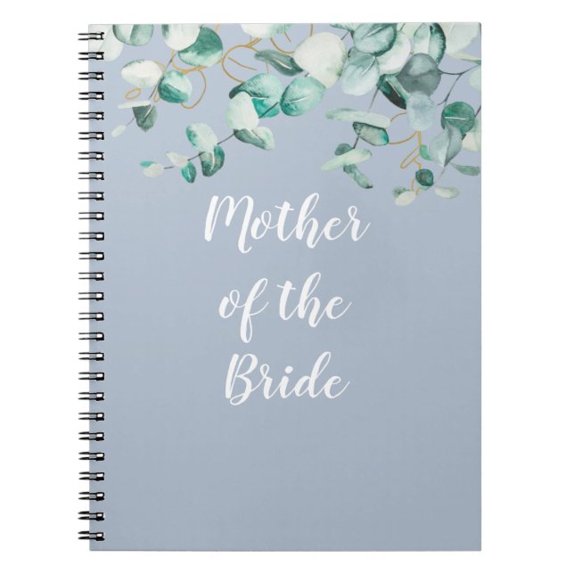Cuaderno Madre padre de la novia azul turbio personalizado (Frente)