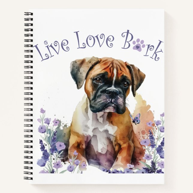 Cuaderno Madre Perro Boxer Floral (Anverso)