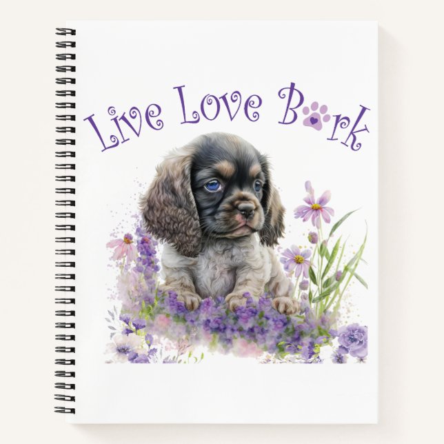 Cuaderno Madre Perro Cocker Spaniel Floral (Anverso)