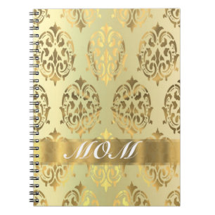 Cuaderno Madre personalizada de damasco de oro