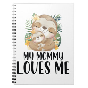 Cuaderno Madre y bebé eslogan mi mamá me ama tropical