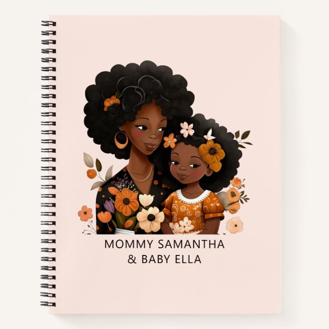 Cuaderno Madre y hija negras personalizadas (13) (Anverso)