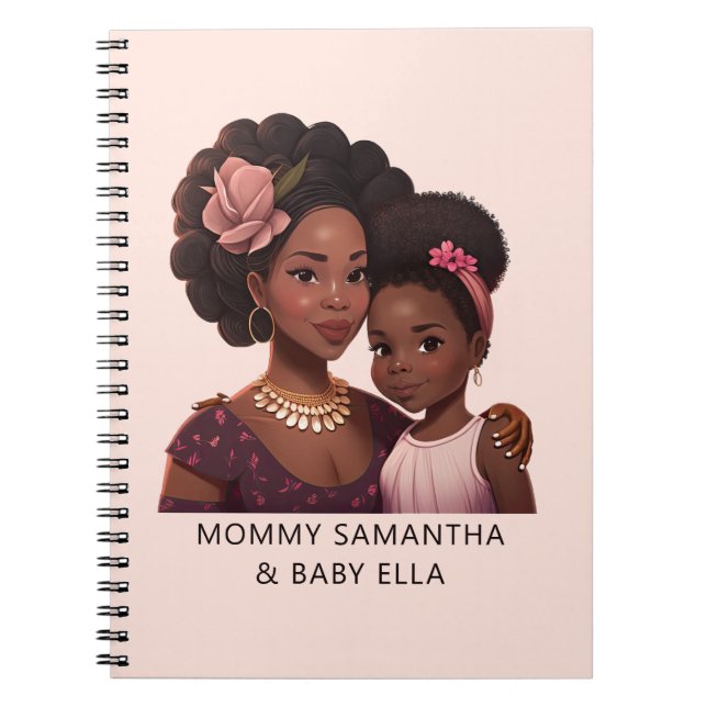 Cuaderno Madre y hija negras personalizadas (15) (Frente)