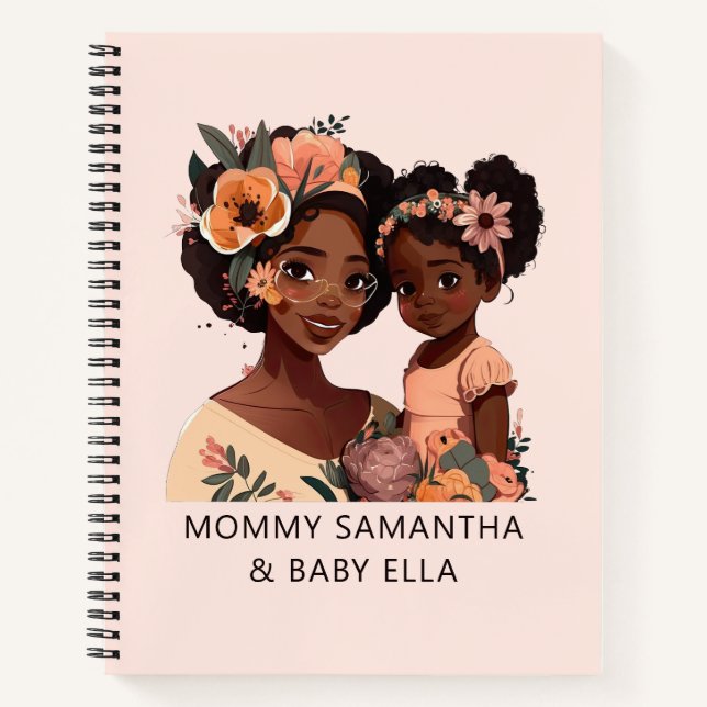 Cuaderno Madre y hija negras personalizadas (16) (Anverso)