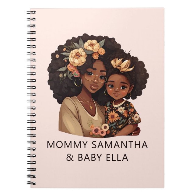 Cuaderno Madre y hija negras personalizadas (19) (Frente)
