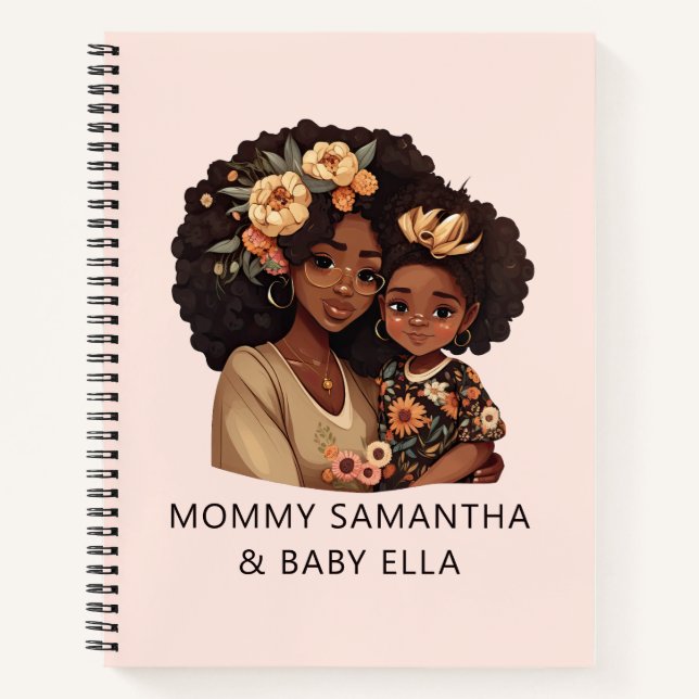 Cuaderno Madre y hija negras personalizadas (19) (Anverso)