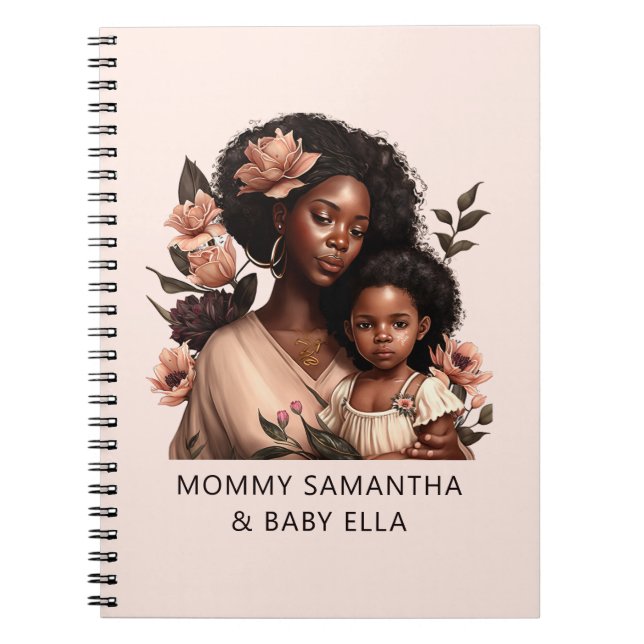 Cuaderno Madre y hija negras personalizadas (21) (Frente)