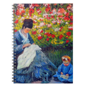 Cuaderno Madre y niño monet en el jardín