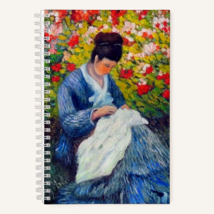 Cuaderno Madre y niño monet en el jardín