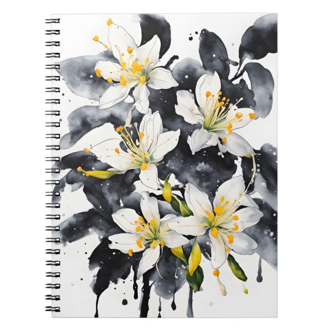 Cuaderno Madreselva - Flores de acuarela (Frente)