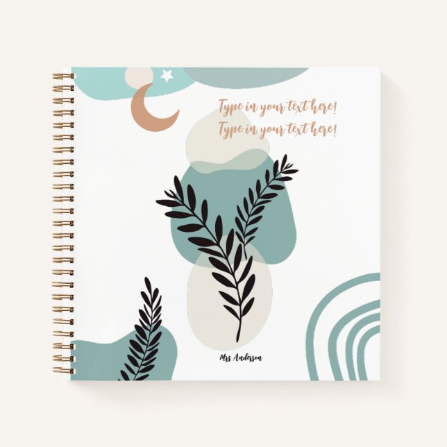 Cuaderno Maestra bohemia aprecia a personalizado moderno (Anverso)