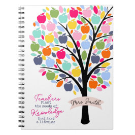 Cuaderno Maestra Colorful apple Tree gracias regalo