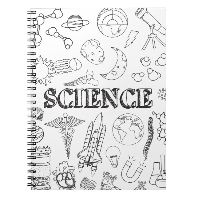Cuaderno Maestra de Ciencias de la Escuela Doodle Colección (Frente)