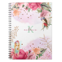 Maestra de flores rosadas y hadas