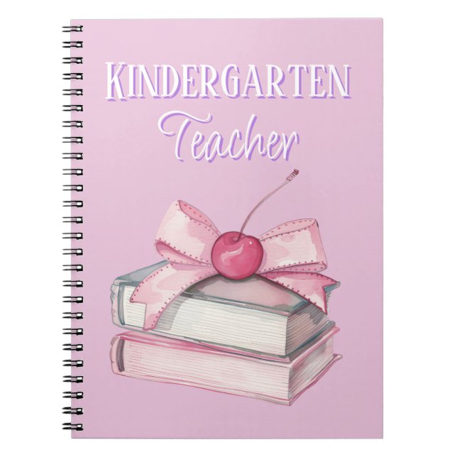 Cuaderno Maestra de jardín de infancia rosa personalizado (Frente)