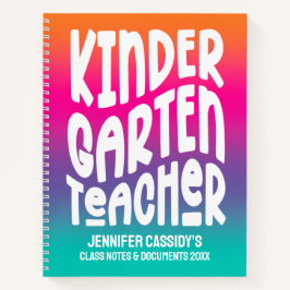 Cuaderno Maestra de jardín de infantes | Ombre Colorido