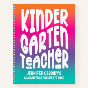 Cuaderno Maestra de jardín de infantes Ombre Colorido