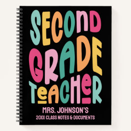 Cuaderno Maestra de Segundo Grado Tipografía Colorida