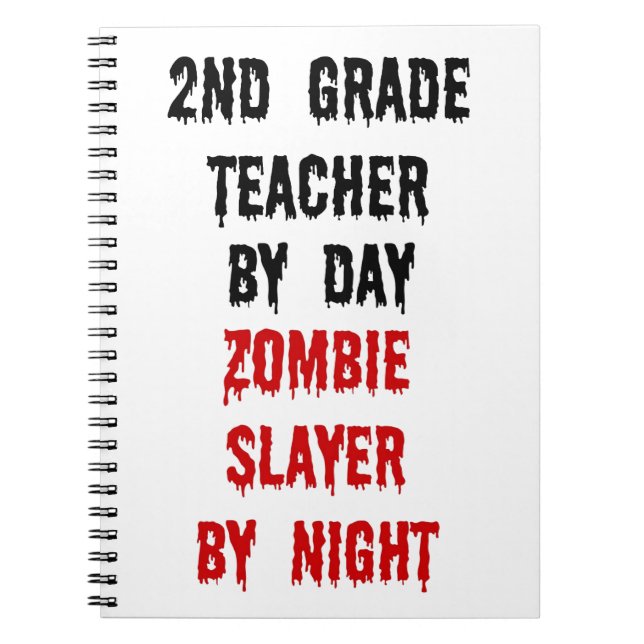 Cuaderno Maestra de segundo grado Zombie Slayer (Frente)