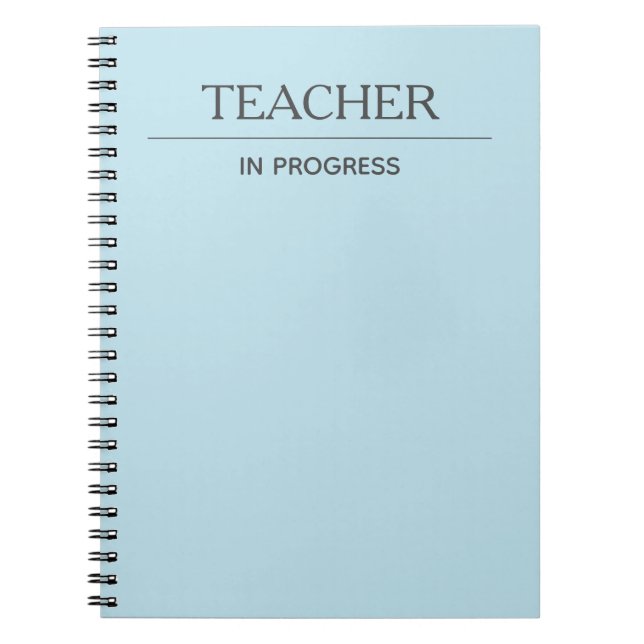 Cuaderno Maestra En Curso Personalizado Simple Pastel Azul (Frente)