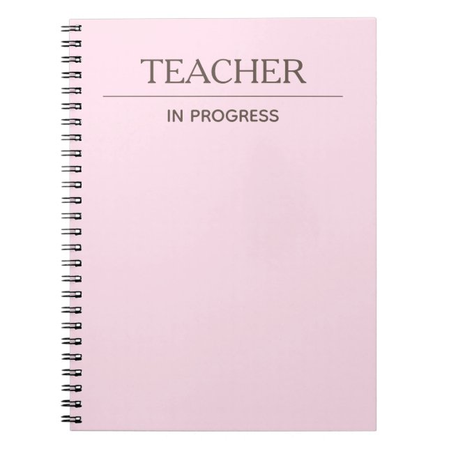 Cuaderno Maestra En Curso Simple Personalizado Pastel (Frente)