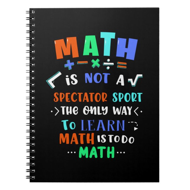 Cuaderno Maestra Gift Math No Es Espectador (Frente)