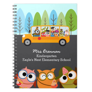 Cuaderno Maestra personalizada de autobuses escolares de b