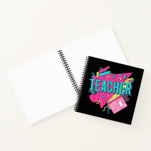 Cuaderno Maestro 90s Retro Colorido Maestro Regreso a la Es