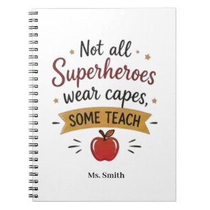 Cuaderno Maestro Superhéroe Personalizado