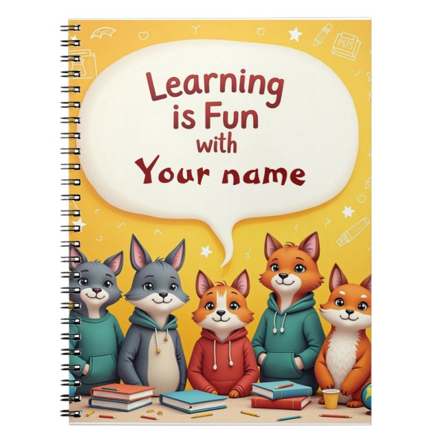 Cuaderno Maestros Animales Adorables Aprendizaje Editable (Frente)