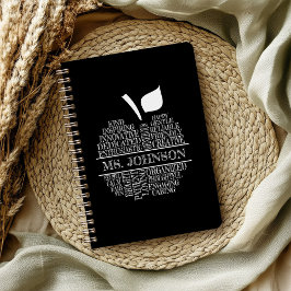 Cuaderno Maestros Apple Typography Black and White