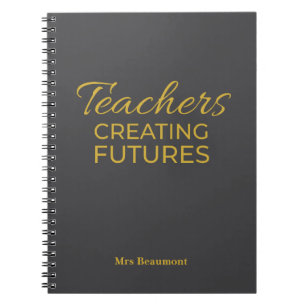 Cuaderno Maestros Creando Futuros Oro Negro Motivacional 