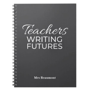 Cuaderno Maestros Escribiendo Futuros Negro Blanco Motivaci